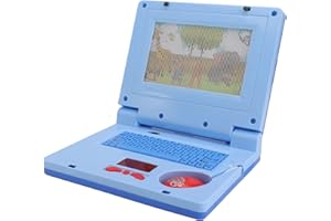 BNINETEENTEAM Computer Portatile per L'apprendimento dei Bambini, 19 X 15,7 X 3,8 Cm, Giocattolo Educativo per Computer con Simulazione dello Sviluppo Cognitivo Elettronico a LED (Mouse blu non retrattile)