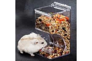 VERTUPET Hamster Futterspender, Automatischer Hamsterfutterautomat, Große Kapazität, Transparent, Schwerkraft-Futterstation Geeignet für Hamster, Meerschweinchen, Papageien, Mini-Igel (300ml)