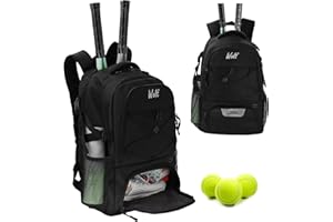 WOLT Tennis Bag Large Tennis Racket Backpack for Women Men, Holds 2 Racquets with Shoe Compartment Fits Badminton Pickleball Squash Racket