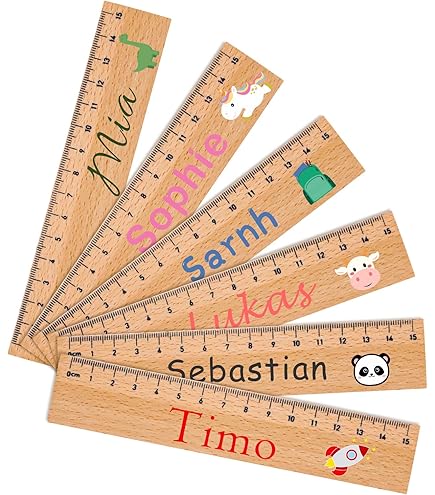 Righelli In Legno 10 Pezzi - Con Scale Centimetro E Pollici, Per Scuola, Ufficio E Artigianato