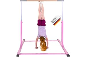 Müller & Blum Barre de Gymnastique Premium pour Enfants, Appareil de Gymnastique réglable en Hauteur pour intérieur & extérieur, capacité de Charge 200 kg, optionnel avec Tapis