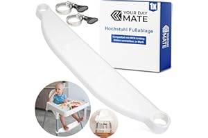 YOUR DAY MATE Poggiapiedi per seggiolone, 1 set, in bianco, compatibile con IKEA Antilop, regolabile in altezza con morsetti per il fissaggio alla gamba della sedia, poggiapiedi per seggiolone