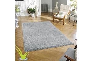 Wadan 60x110cm Silver Small Large Shaggy Rug Modern Rugs Living Room Extra Large Small Medium Rectangular Size Soft Touch Thick Pile Living Room Area Rugs Non Shedding