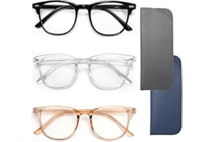 RAYKCE 3PCS Lunettes Anti Lumière Bleue pour Homme et Femme, Lunettes de Lecture Lunettes de Vue Lunette Transparente Homme Lunette de Repos Blocage Lumière Bleue Réduit Fatigue 3 Couleurs