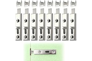 FLLYVLY Chiavistello Piccolo in Metallo per Mobili, Pezzi, Chiusura Angolare, Barretta Scorrevole per Porte, 70 mm, Modello a Palla, Finitura Nichelata, Vite Visibile - per Armadi e Cassetti (4 pezzi)