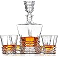 NEVINE Delicate Decanter Set-for Tequila, Brandy, Scotch and Vodka, Gift Giving, Bar and Party Decoration