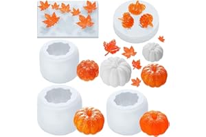 HILEYU Set di stampi in Resina di Zucca,5 Pezzi stampi in Silicone in Resina di Halloween Stampo in Resina epossidica di Zucca 3D Ringraziamento Foglia d'Acero Stampo in Silicone per Feste in Halloween