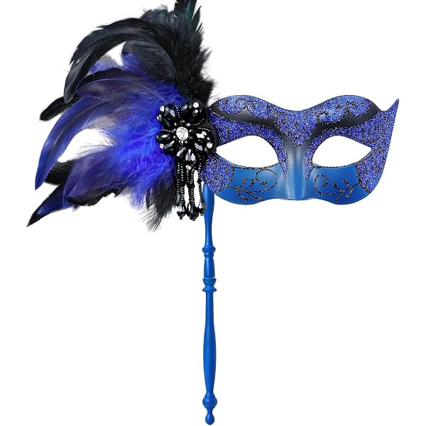 JewelryWe Masque Carnaval Vénitien Plastique: Masques Vénitiens Femme Pâques Irlandaise Plumes Colorées avec des Fleurs Vibrant Réglable pour Déguisement Bal de Maquillage Mascarade - Cadeau Femme
