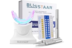 Kit Blanchiment Dentaire Blancheur Dents - Blisstaar Teeth Whitening Professionnel avec 32X LED Lampe de Blanchissement 3Pcs Stylo Gel Blanchisseur pour Blanchir les Dents Rapidement