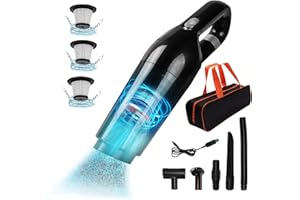 LIKE SHOW Aspirateur à Main,15000PA Aspirateur Voiture Puissant sans Fil, Rechargeable Mini Portable Aspirateur Batterie, 120W Aspirateur Main Humide et Sec pour la Maison, la Voiture (Noir)