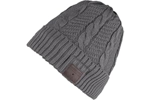 Puersit Bluetooth Beanie Hat, Unisex Wireless V5.2 Knit Cap Headphones Beanie Washable Bluetooth Headphone Hat with Mic&Built-in Stereo Speakers Gift for Men