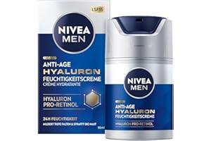 ‎NIVEA MEN NIVEA MEN Anti-Age Hyaluron Feuchtigkeitscreme, Gesichtspflege für Männer mit Hyaluron, Pro-Retinol und LSF 15, Gesichtscreme für 24h Feuchtigkeit und sichtbare Faltenmilderung (50 ml)