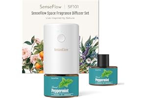 SenseFlow Difusor Aceites Esenciales Difusor de Aromas SF101 - Ultrasónico Sin Agua, 100 % Vegetal, Aromaterapia120 Días, para Hogar, Hotel y Estudio hasta 100 ㎡ - Menta