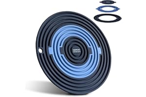 NORDIS DESIGN Topfuntersetzer 3er-Set aus Silikon - hitzebeständig bis 230°C. - rutschfest, lebensmittelecht & spülmaschinenfest - Silikon Untersetzer rund schwarz blau