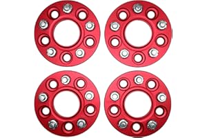 WINCHMAX 20mm Anodised Aluminium Hub Centric Wheel Spacers. PCD 5 x 108, Thread 12 x 1.5mm, Centre Bore: 63.4mm. 4 x 20mm Spacers in Red to Fit Ford Focus MK2, MK3, RS, ST. T4