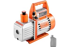 VEVOR Pompe à Vide, 100 L/Min, Pompe à Vide Climatisation à Palettes Rotatives 1 Étage, avec Bouteille d'Huile, Entretien Climatiseurs Automobiles, Dégazage Résine, pour Systèmes CVC R134a R22 R410a