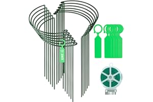 GICARE 12 Pièces Tuteurs pour Plantes, 25x40cm Support Plante Semi-Circulaire, Tuteur Pivoine, Tuteur Plante Interieur, Anneau de Support de Plante pour Hortensias, Pivoines, Plantes Vivaces, Légumes