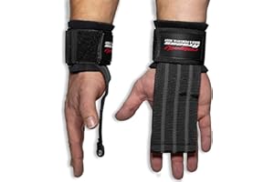 ‎RAIGEKI FITNESS BUILD A POWERFUL BODY Fast Grip Zughilfen Krafttraining (+Trainingspläne) Profi Schnellverschluss mit Metall-Bolzen für Powerlifting, Crossfit & Fitness - Lifting Straps für Frauen und Männer