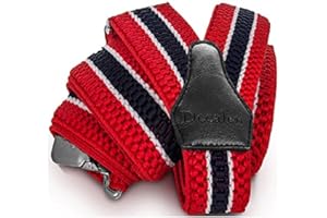 Decalen Bretelles Homme Larges Réglable Élastique Extra Fort 3 Clips en forme Y