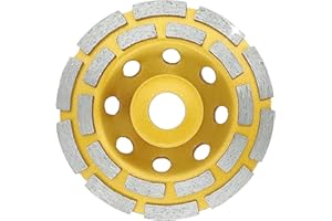FRESILKORA 115mm / 4.5 Inch Diamond Cup, Concrete Diamond Grinding Wheel, Double Row Abrasive Cup Wheel Segment Grinder for Concrete, Plaster, Granite, Resin, Tile Adhesives, Natural Stone, etc
