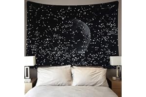 Dremisland Arazzo da Parete Grande Onda Kanagawa Psichedelico Appeso a Parete Arazzi da Parete Mandala Wall Tapestry per Camera da Letto Soggiorno Dormitorio (Mappa delle costellazioni, XL/175X230cm)