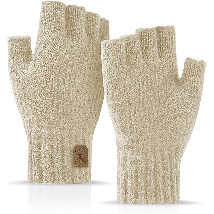 Guanti Senza Dita, Da Uomo, Termici, Invernali, Con Fodera - Foto 8