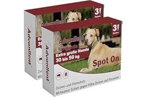 Advanllent Tick Protection for Dogs, 6 Pipettes, Spot On Dog, Tick Repellent for Extra Large Dogs 30 to 50 kg, Dog Flea Deworming Agent for Dogs, Against Fleas & Ticks