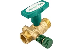 HERMANN SCHMIDT UNIWATER System Ball Valve with Emptying and ISO-T Handle, 1 Inch Male Thread (DN 20) on Both Sides Type 1438