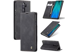 Cracedily Handyhülle für Xiaomi Redmi Note 8 Pro Hülle, Klapphülle Premium Lederhülle Klappbar Flip Case Tasche Magnet Kartenfach Standfunktion Klapphülle Schutzhülle für Redmi Note 8 Pro, Schwarz