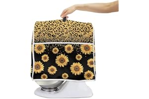 Poceacles Copertura per mixer con stampa leopardata, motivo girasoli, compatibile con modelli di mixer da 6-8 litri, testa inclinabile e sollevatore per ciotola, L