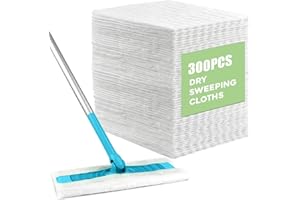 Chovbe 300 Pcs Dry Sweeping Cloths Pads, Compatible with Flash Speed Mop Refill Wipes Disposable Duster Refills Floor Wipes Duster Refills for Floor Wood Tile Mopping and Cleaning