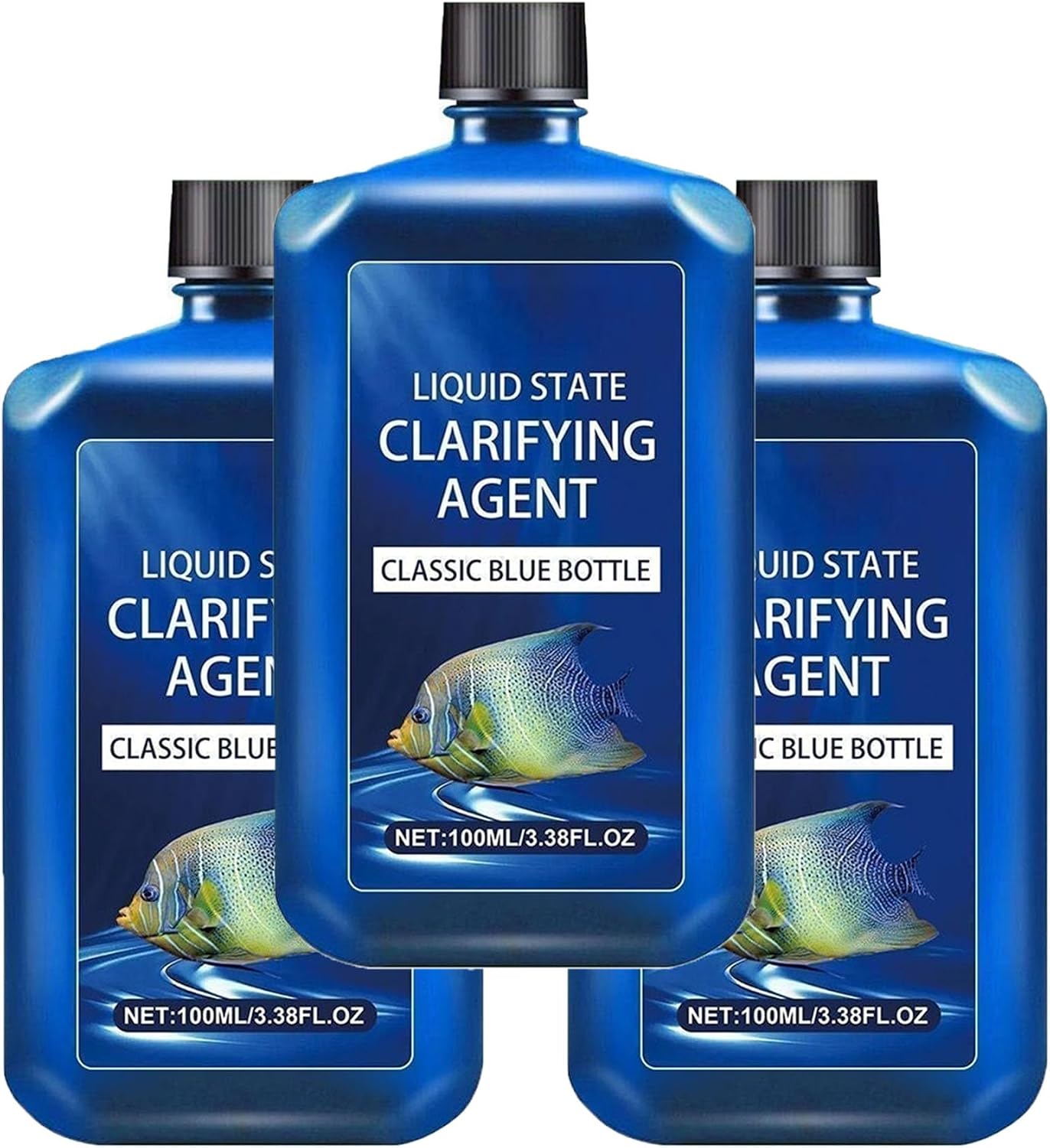 Fast-Acting Aquarium Water Clarifier, Powerful Freshwater Aquarium Water Purification Clarifier - Clears Cloudy Fish Tank, Liquid State Clarifying Agent, Safe & Gentle Formula (3Pcs)