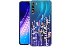 Kaywzo Funda para Xiaomi Redmi Note 8,Transparente TPU Carcasa con Patrones de Flores Pintadas,Ultra Delgado Mujeres Silicone Phone Protección Case Cover-3
