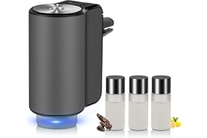 Kwak's Odświeżacz powietrza z dyfuzorem samochodowym, inteligentne odświeżacze powietrza z 3 butelkami perfum, ładowalne, 3 poziomy regulowanego odświeżacza powietrza do samochodu (Gulong)