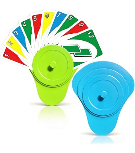 Set De 4 Porte-Cartes Triangulaires – Couleurs Rouges, Bleues, Jaunes, Vertes – Pour UNO Et Jeux De Cartes