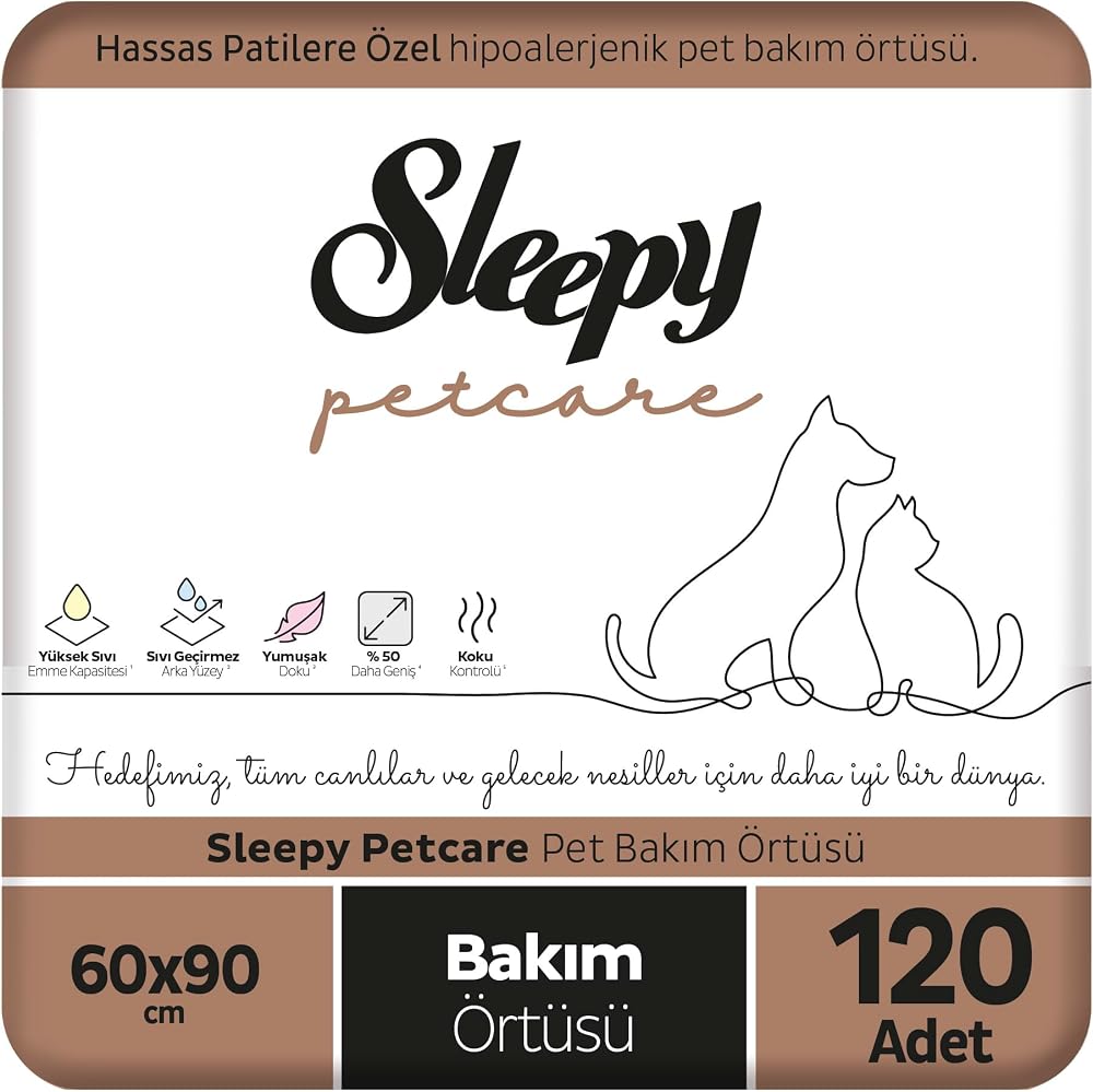 Sleepy Petcare Pet Bakım Örtüsü 60x90 cm 4X30 (120 Adet)