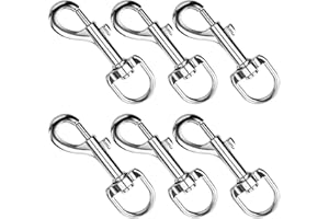XXHUO Swivel Snap Hooks Heavy Duty, 6 Pcs Dog Lead Clips Belt Clip Zinc Alloy Swivel Trigger Snap Hook for Dog Lead Hook, Camping Key Ring Clips, Small Keyring Clip