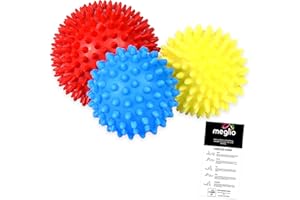 ‎MEGLIO meglio Igelball Massageball 3er Set – Noppenball perfekt für den Stress Reflexologie und Triggerpunkt-Massagen – mit kostenloser Übungsanleitung