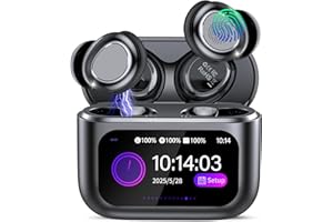ZYHKON Bluetooth Kopfhörer, Bluetooth 5.4 Schlafkopfhörer In Ear mit Touchscreen, 48H Spielzeit Mini Kopfhörer mit HiFi Sound/5 EQ-Modi/ENC Noise Cancelling, Wireless Ohrhörer für Seitenschläfer