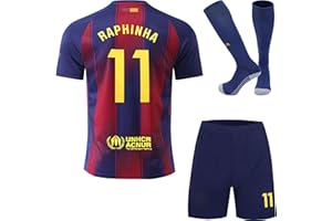 HUSSATEX Barca 2025/2026 Raphinha Heim Kinder Fußball Trikot & Shorts mit Socken Geschenk Set Jugendgrößen