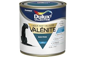 Dulux Valentine Peinture Laque Valénite Glycéro multisupport intérieur-extérieur – Grande résistance pour boiseries et ferronneries - aspect Mat Bleu Paon 0,5 L - 5296803