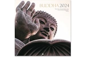 Grupo Erik Calendario 2024 pared Buddha - Calendario pared 2024 - Planificador mensual 30x30 cm - Calendario Buddha 2024