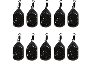 PRO FILSTAR Plomos Pesca Plano 10x60g Forma Cubo - Plomos de Pesca con Pesca Giratorio - Plomo Pesca Carpa - Carpfishing Pesca Accesorios - Fishing Kit de Pesca Completo Mar - Aparejos de Pesca Fondo