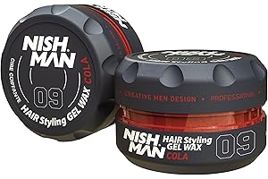 NISHMAN Cera de Peinado para Hombres 09 – Cola 150g – Aroma a Cola – Brillo Natural – Fijación Fuerte – Cera Gel Aqua Wax – Control y Definición Duraderos