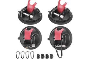 Fentar 4 szt. przyssawek kotwiących z hakiem, wielofunkcyjne haczyki do domu, warsztatu i kempingu, nadają się do łączenia żaluzji i linii myjących (maksymalna nośność: 55 kg)