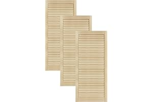 ‎DECOMEISTER DecoMeister Lamellentür Holz Möbeltür Lamellentüren Kiefer Möbelfront unbehandeltes Kieferholz Schranktür Kleiderschrank offene Lamellen 494x1100 mm 3-er Pack Massivholz natürliche Maserung