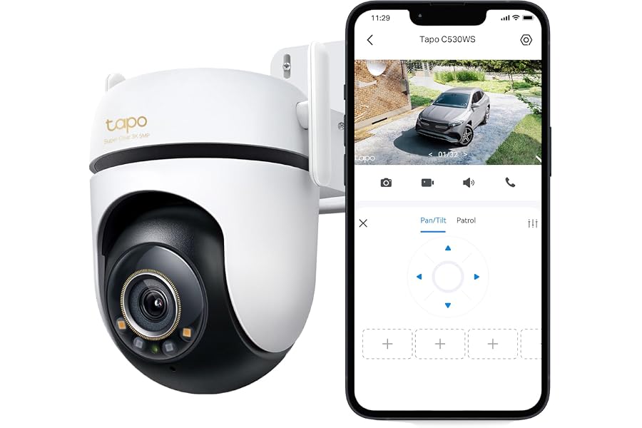 Tapo C530WS 360° Überwachungskamera Außen, 3K 5MP, Starlight Farbe Nachtsicht, KI-Erkennung, Bewegungsverfolgung, WLAN o