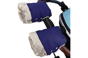 TBoonor Guanti Passeggino Scaldamani Passeggino per Passeggino Antigelo Guanti Manicotto Guanti Impermeabili con Interno in Pile Proteggi-mani Accessori di Dimensioni Universali per Passeggino (Blu)