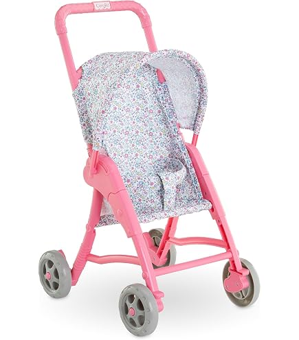 Poussette De Poupée En Bois Bayer Chic – Pour Poupées Jusqu'à 54 Cm, Roues Caoutchouc, Housse Tissu Doux