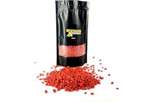 Ubswax Bienenwachs Pastillen | Natürlich | Mit echtem Bienenwachsduft | Für Kerzen, Seifen, Politur | Farbiges | (Rot, 150g)